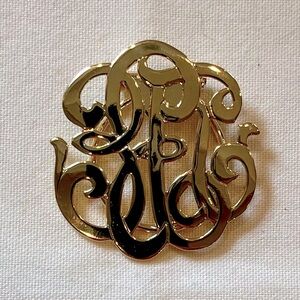 Vintage Faux Monogram Scarf Clip